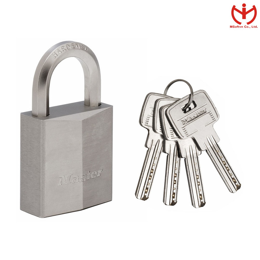 Ổ khóa Master Lock 1145 thân đồng rộng 40mm càng bát giác chìa vi tính - MSOFT