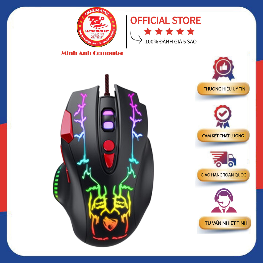 Chuột máy tính mouse t - wolf g550 gaming có dây cổng usb