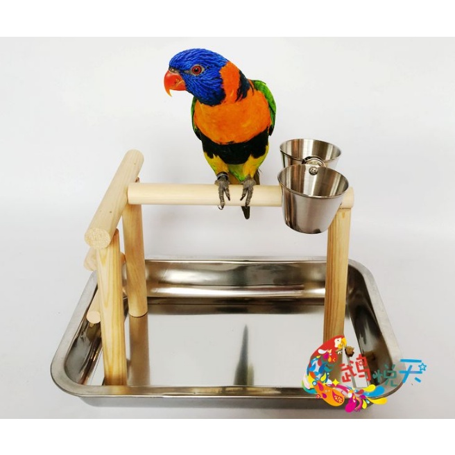 Cây đứng gỗ mâm inox size XS (22x16x18)