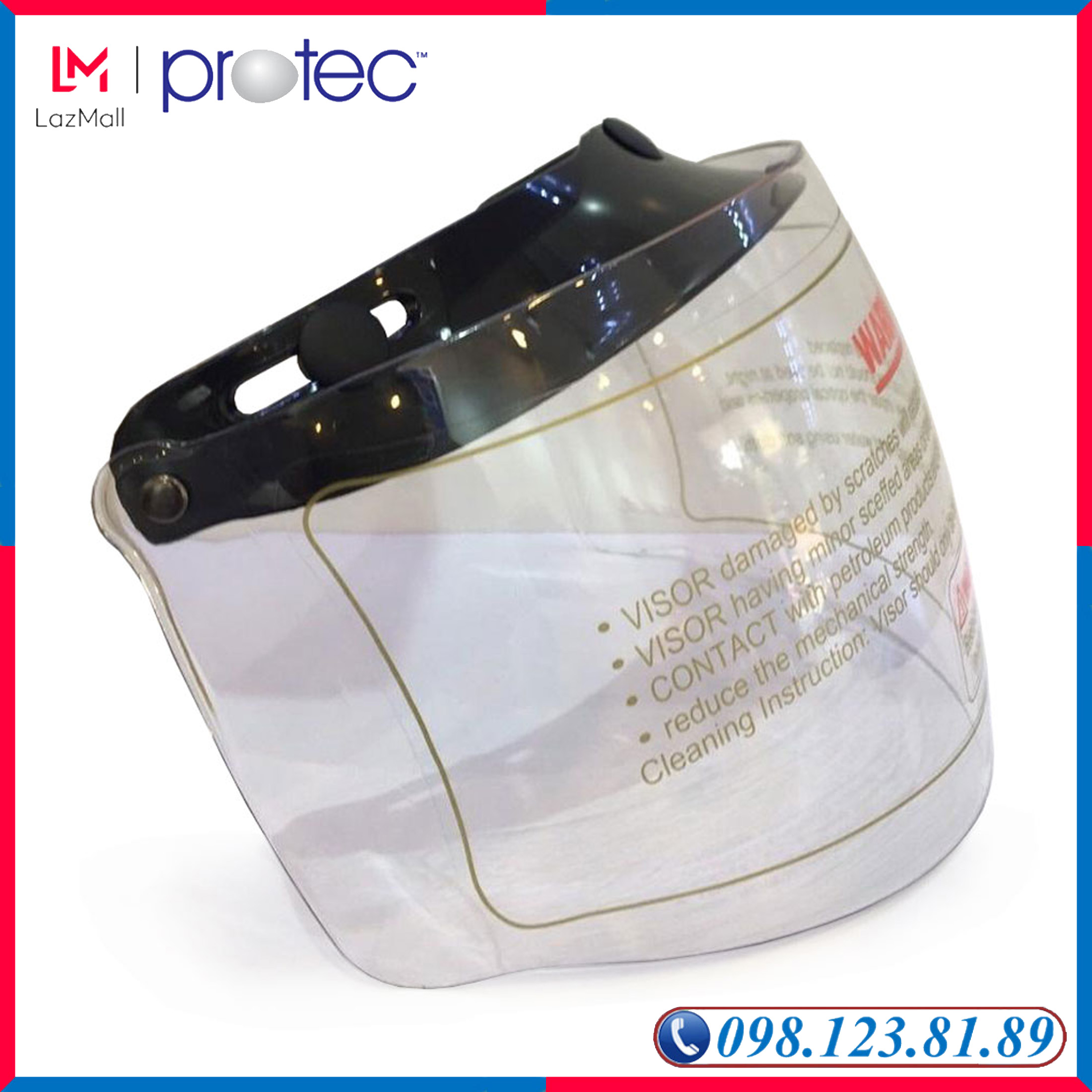 Kính chắn gió mũ bảo hiểm cao cấp protec, kính chắn gió dành cho các mũ protec rosa, disco, vic, arizona...protec helmet