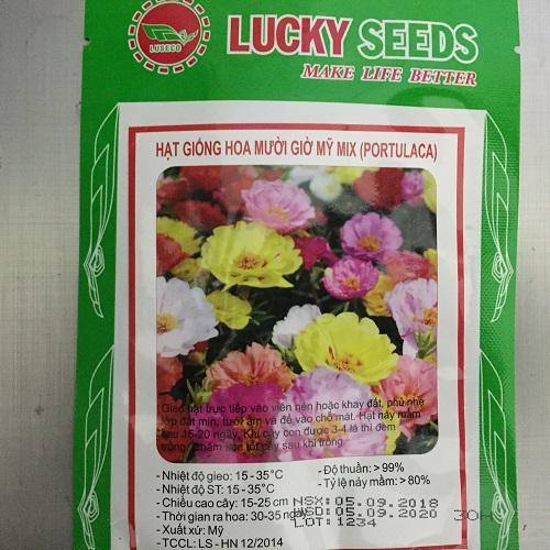 Bộ 2 Gói Hạt Giống Hoa Mười Giờ Mỹ Mix (nhiều màu) - Lucky seed. Mỗi Túi 30 Hạt Loại Tốt.