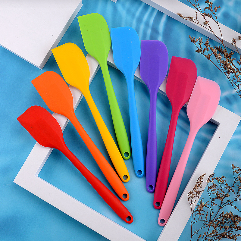 Phới Vét Bột Silicon Đúc Nguyên Khối 21cm, Cây phết kem Nhiều Màu