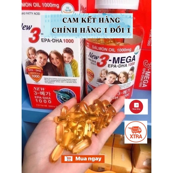 Dầu cá omega 3 hàn quốc new 3 mega epa dha 1000mg 300 viên