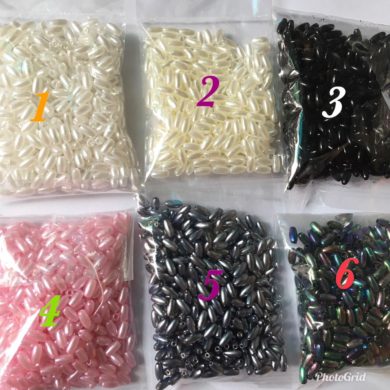 10g cườm nhựa hạt gạo dài 6mm khoảng 330 hạt