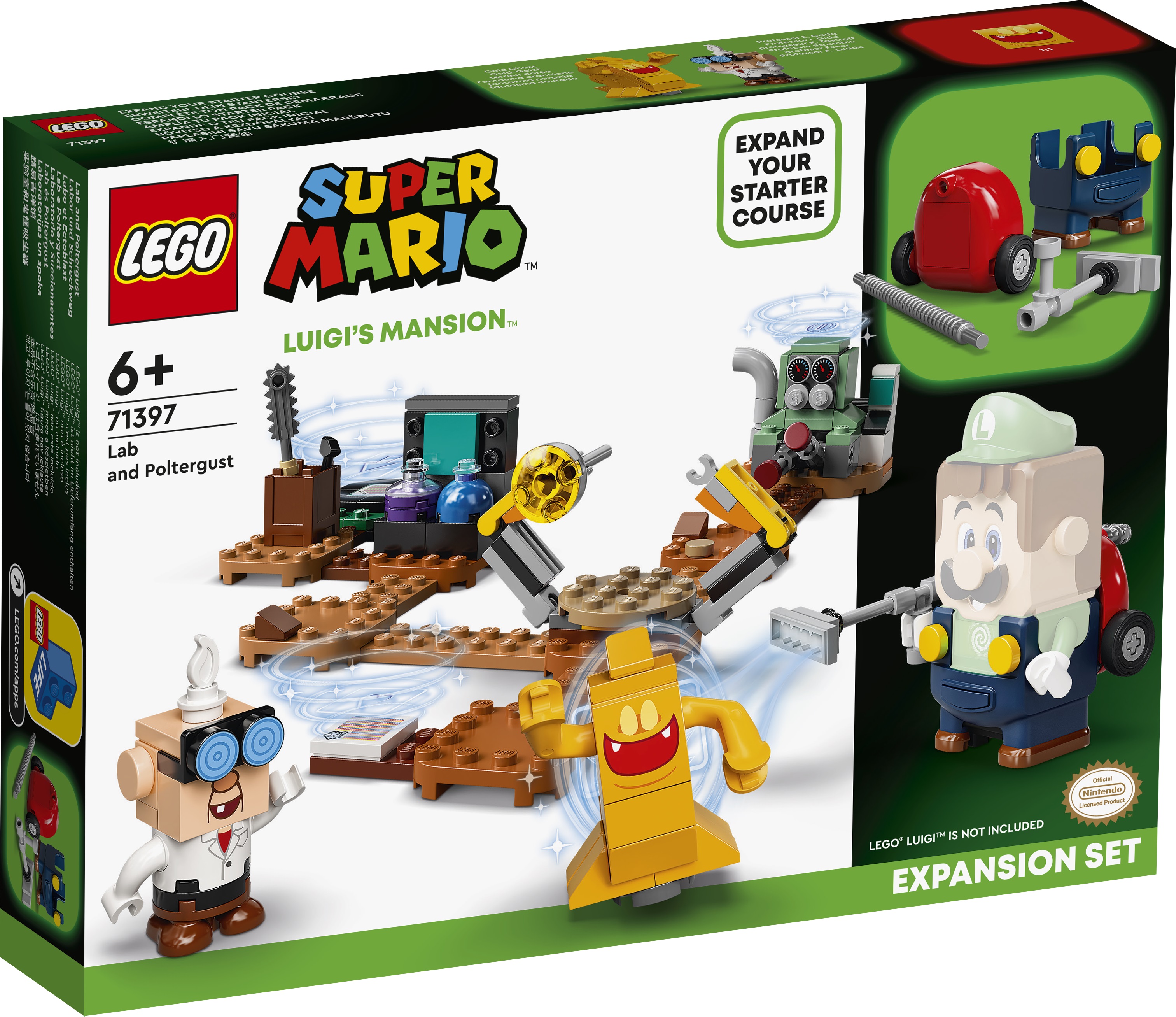 Đồ chơi lắp ghép chính hãng lego super mario luigi’s mansion lab and poltergust expansion set 71397 - 179 mảnh ghép