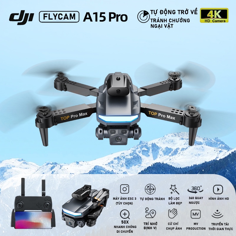 DJI A15 Drone camera 4k mini Máy Bay Flycam động cơ không bàn chải máy bay không người lái với và tự động quay về