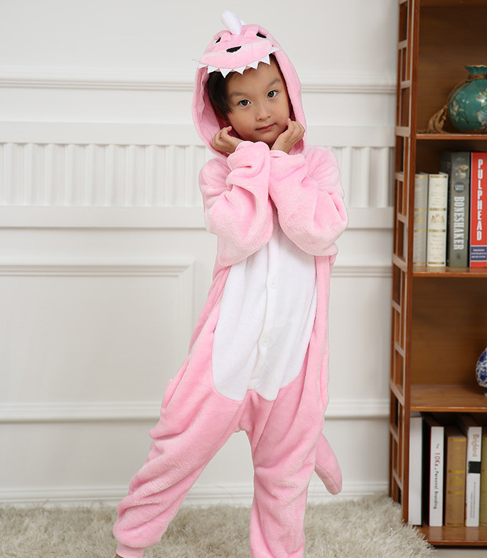 Bộ đồ thú hình khủng long hồng đáng yêu cho bé full size