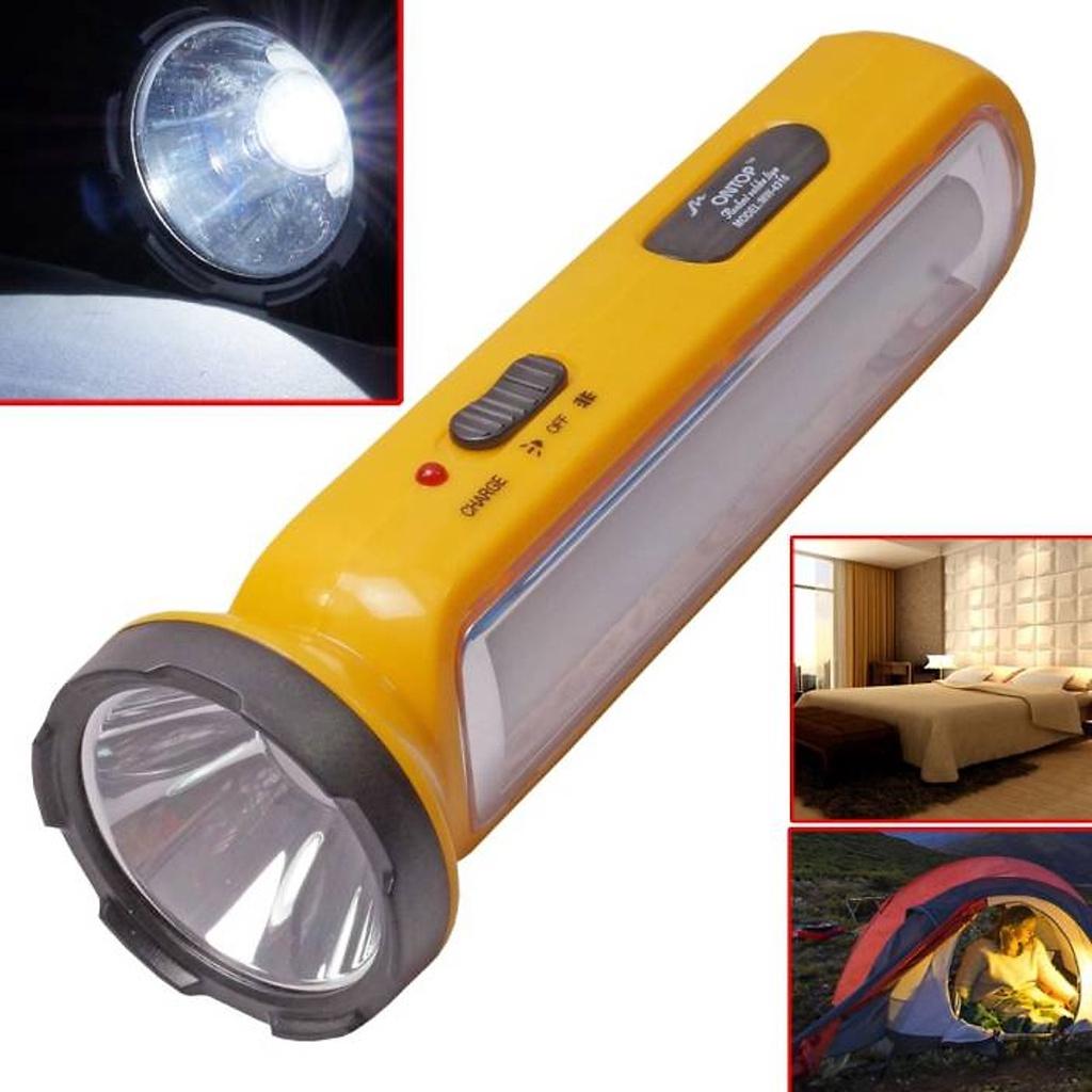 Đèn pin tích điện cầm tay Keyang 4316 sạc pin có tích hợp bóng đèn đi đêm