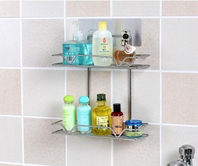 Treo tường dính chắc phòng tắm nhà bếp/Kệ dán tường phòng tắm inox
