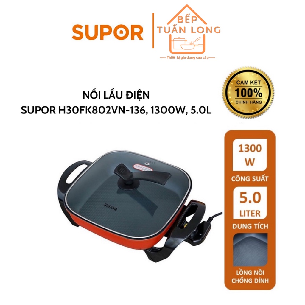 Nồi lẩu điện supor h30fk802vn bảo hành 1 năm
