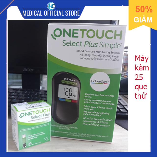 ONETOUCH SELECT PLUS SIMPLE - Máy thử đường huyết Chính hãng One Touch
