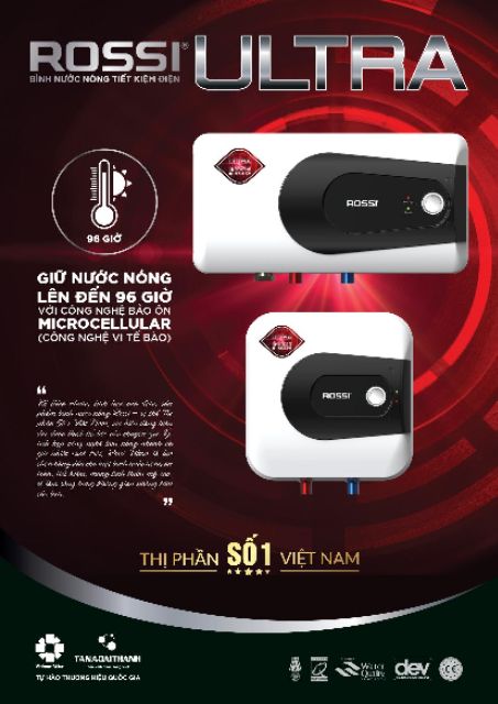 Bình nóng lạnh Rossi Ultra các loại