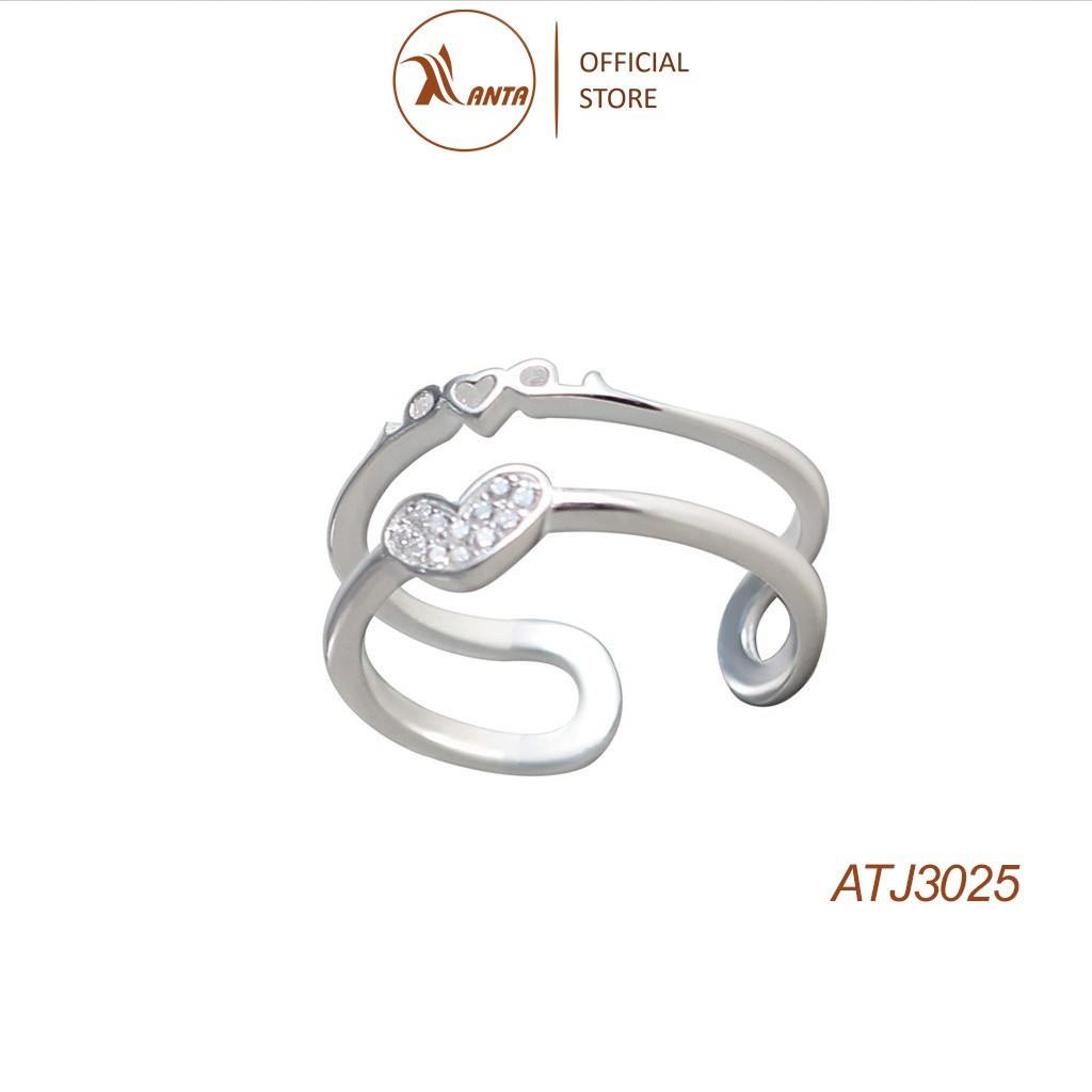 Nhẫn bạc 925 hình trái tim chữ love, ANTA Jewelry - ATJ3025