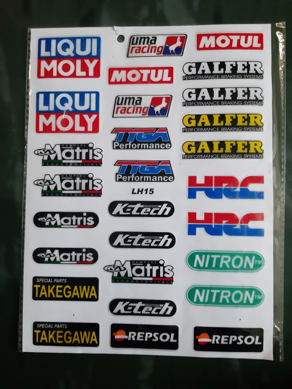 TEM LOGO CHỮ NỖI LIQUIMOLY,MATRIS,TAKEGAWA,REPSOL,KTECH,MOTUL,GALFER  CHẤT LIỆU TỐT KHÔNG PHAI MÀU THEO THỜI GIAN,CÓ THỂ TRANG TRÍ XE,LAP TOP,ĐIỆN THOẠI,MŨ BẢO HIỂM ..V..V..