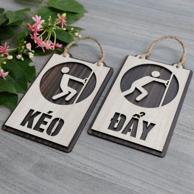 Bảng hướng dẫn Kéo đẩy treo cửa bằng gỗ Decor