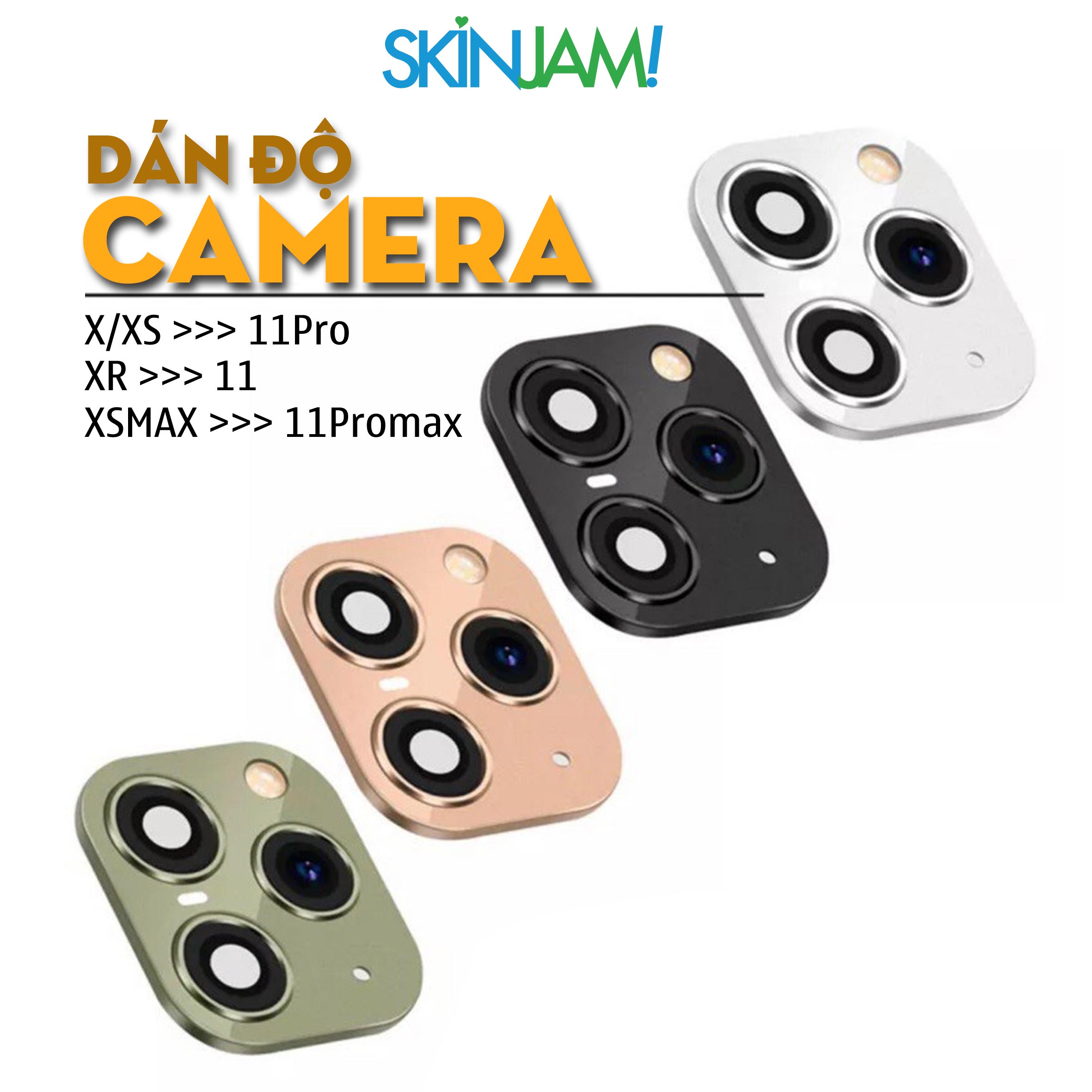 Dán độ camera thần thánh ip x/xs lên 11pro/ xr lên 11/ xsmax lên 11promax - tặng miếng lau