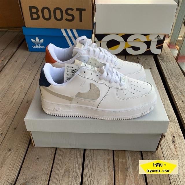 (CẬN CẢNH) Giày thể thao AIR FORCE 1 INSIDE OUT gót 2 màu xanh cam