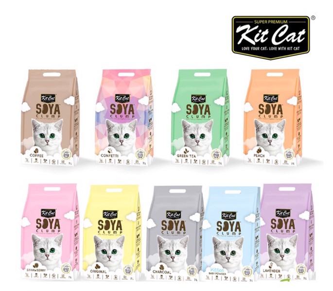 Cát vệ sinh đậu nành kitcat, kit cat soya clump cho mèo