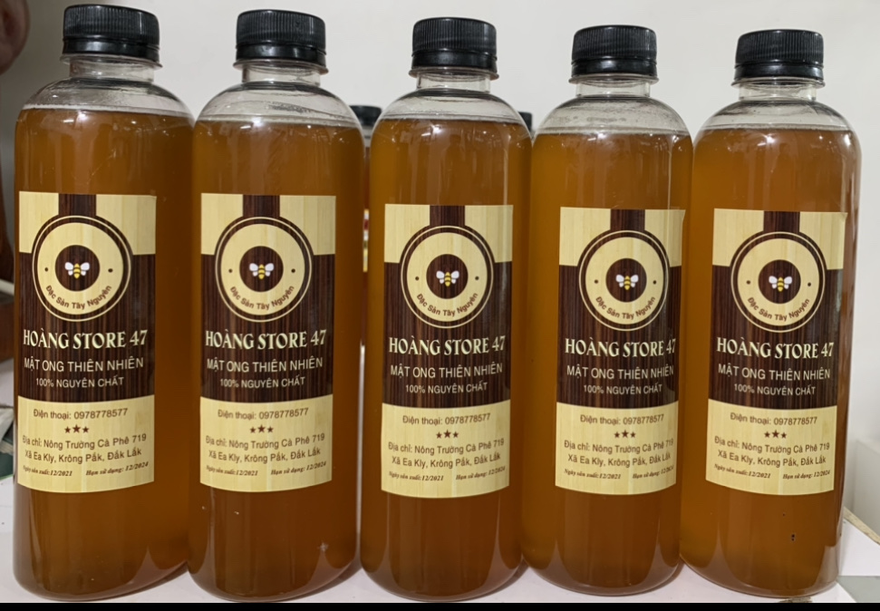 [ HOANG STORE 47  ] MẬT ONG NGUYÊN CHẤT  [ 2 LÍT = 4 CHAI ]Mật Ong Hoa Cafe  Rừng Tây Nguyên 1 lít - Giá Gốc tại Trang Trại