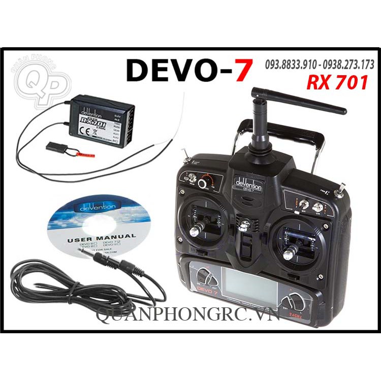 Tay điều khiển Devo 7 + RX701 / RX601 / Sbus