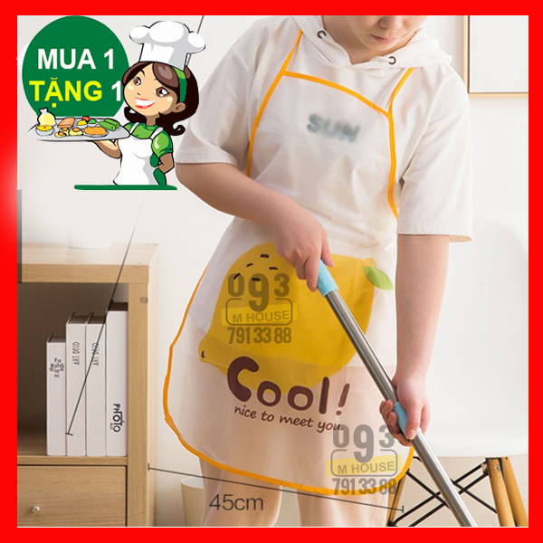 Combo 2 tạp dề yếm chắn nước tạp dề pha chế tạp dề in hình