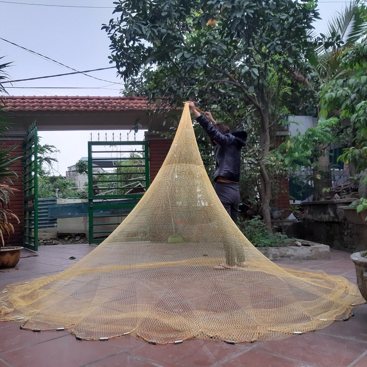 chài bắt cá ,tép mắt lưới 1,5cm bung đường kính 5m nặng 4kg