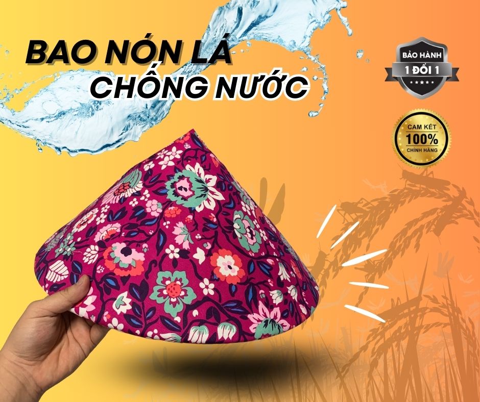 Bao bọc nón lá, miếng bảo vệ nón lá, có hoạ tiết, giúp tăng khả năng bền bỉ, tăng thẩm mĩ hơn và chống thấm nước hiệu quả - 8