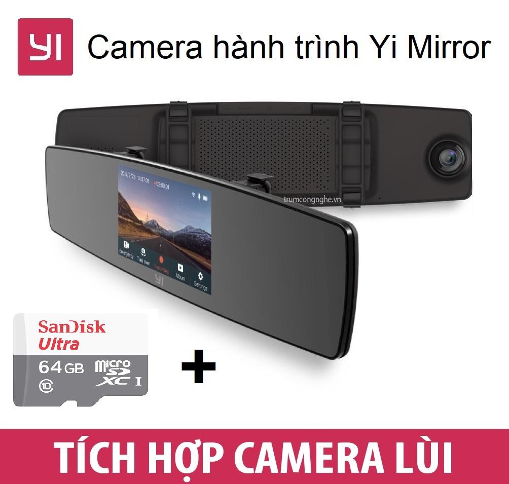 Camera hành trình gương Xiaomi Yi Mirror Dash Camera 2in1 trước sau kiêm cam lùi - Cực Tiện Lợi