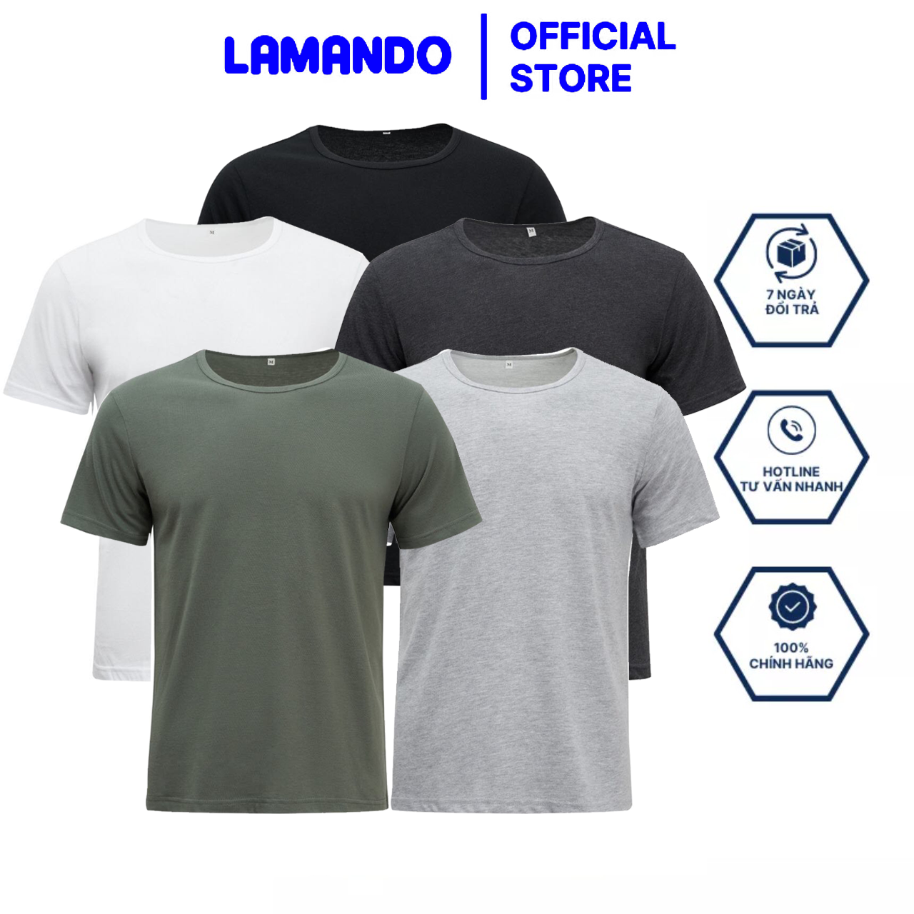 Áo Thun Lót Nam Lamando Tay Ngắn Cổ Tròn Đơn Giản Chất Thun Cotton 100% Thấm Hút Mồ Hôi