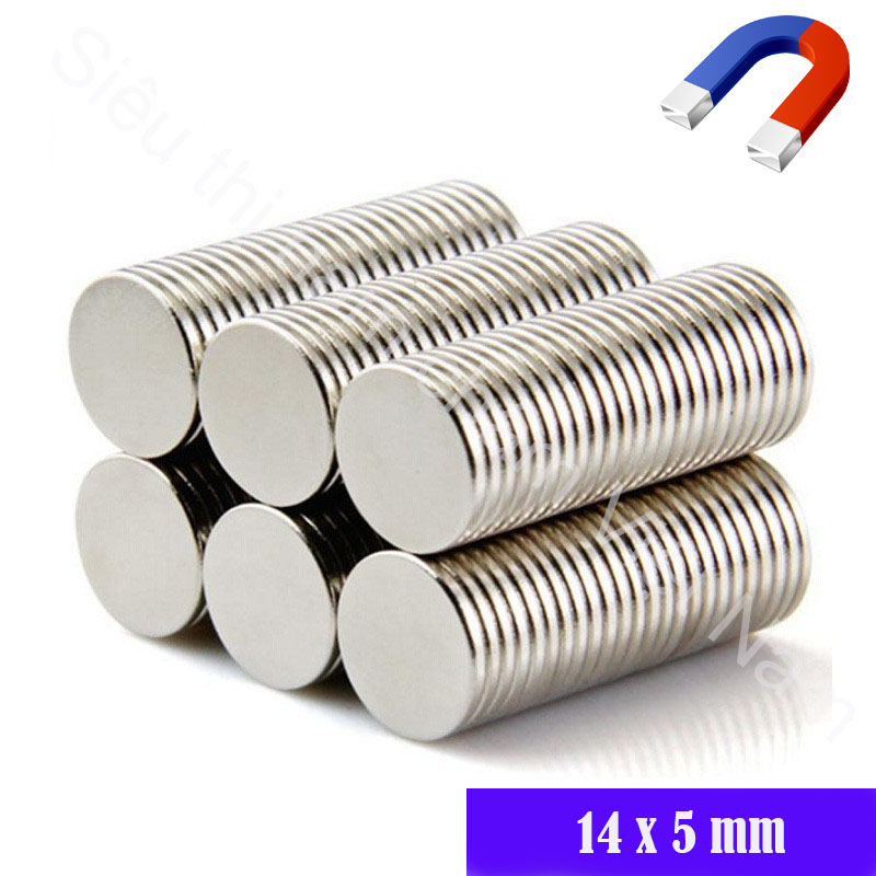 Nam châm tròn 14x5mm loại nam châm đất hiếm siêu mạnh