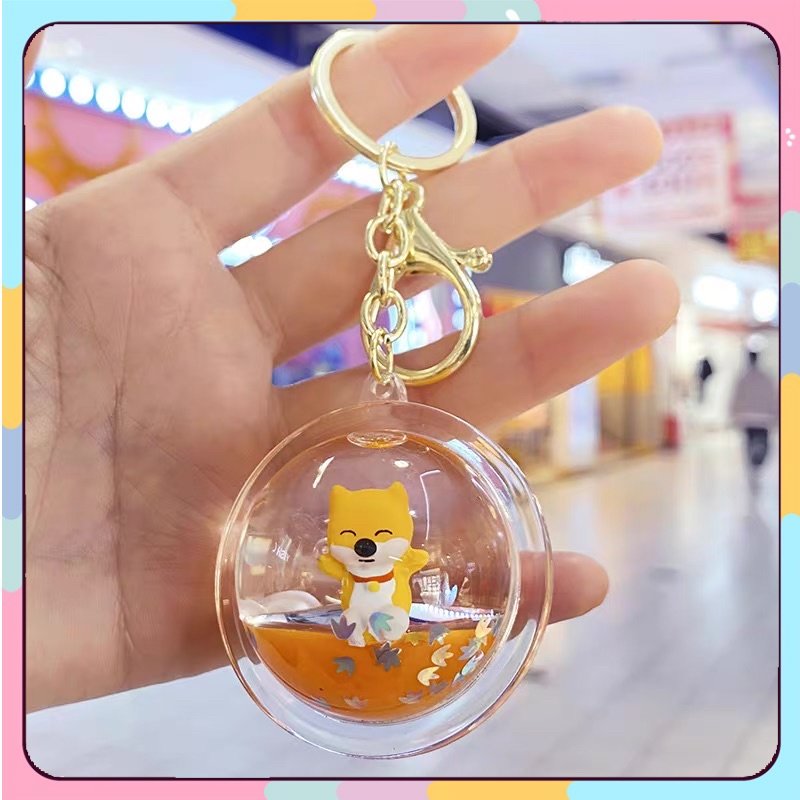 Móc khoá nước hình Chú Chó Vàng sáng tạo siêu đáng yêu
