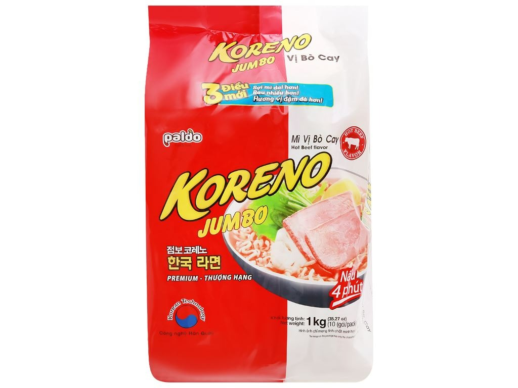 Túi 10 gói mì koreno 100g