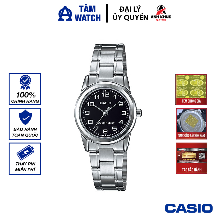 Đồng hồ nữ dây kim loại casio standard chính hãng anh khuê ltp-v001d-1budf