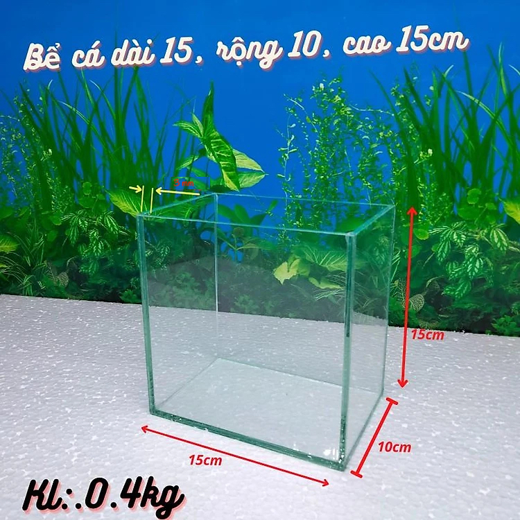 Bể cá betta, keo betta kính trong dấu keo, bảo hành bể vỡ khi vận chuyển kích thước drc: 15x10x15cm
