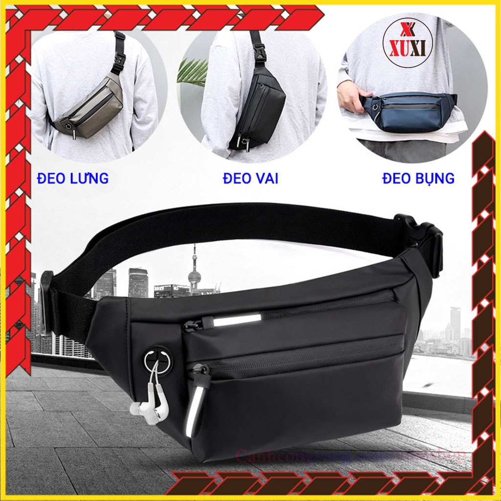 Túi đeo chéo nam đeo bụng đeo hông túi bao tử da cao cấp thời trang siêu nhẹ nhiều ngăn chống nước TC006 XUTC016