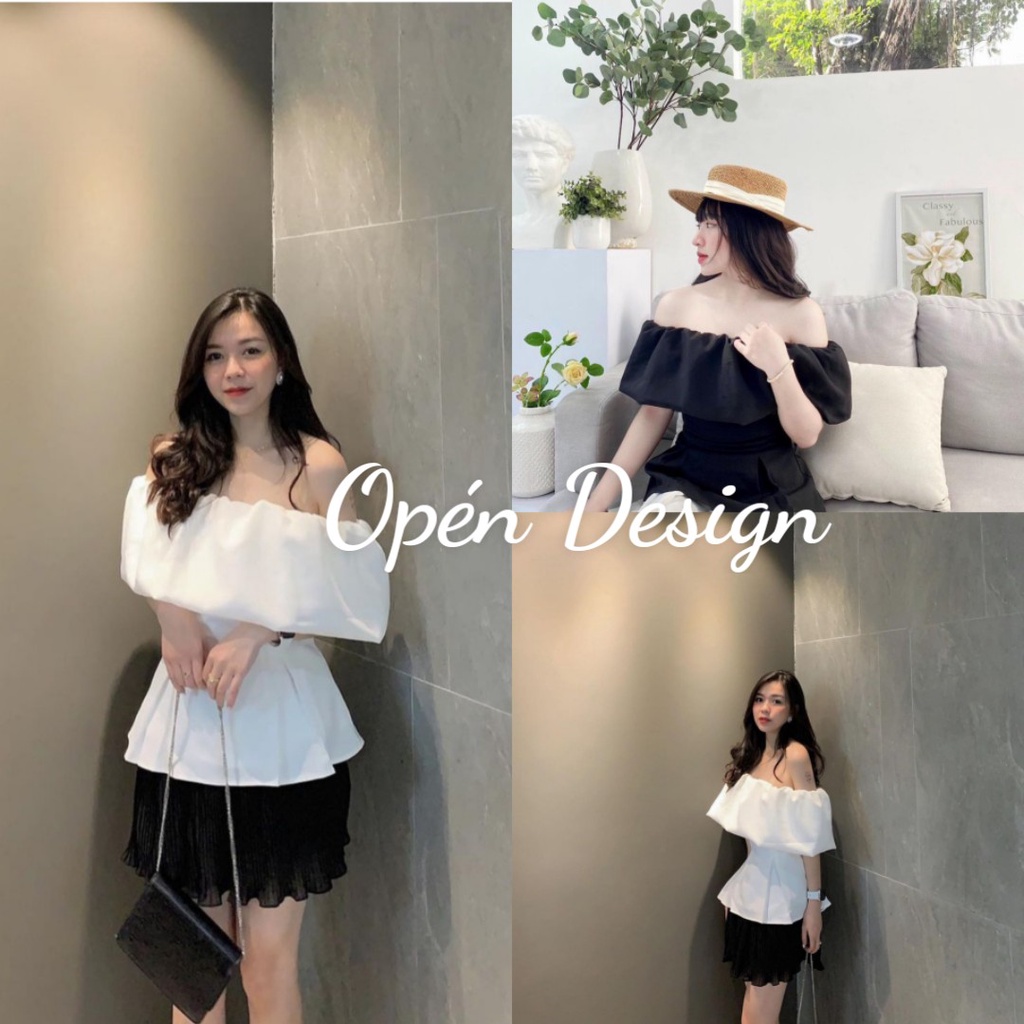 ÁO THIẾT KẾ CAO CẤP / ÁO TRỄ VAI NHÚN NGỰC 2 MÀU CỰC XINH