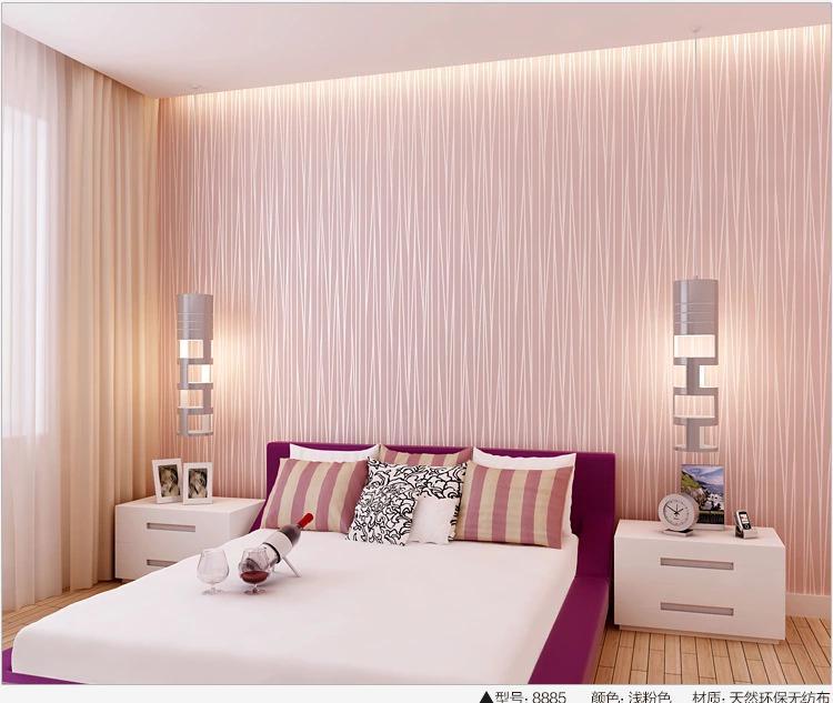 Cuộn giấy dán tường phòng ngủ 20m các mẫu sợi chỉ khổ 45cm keo sẵn dán 9 mét vuông