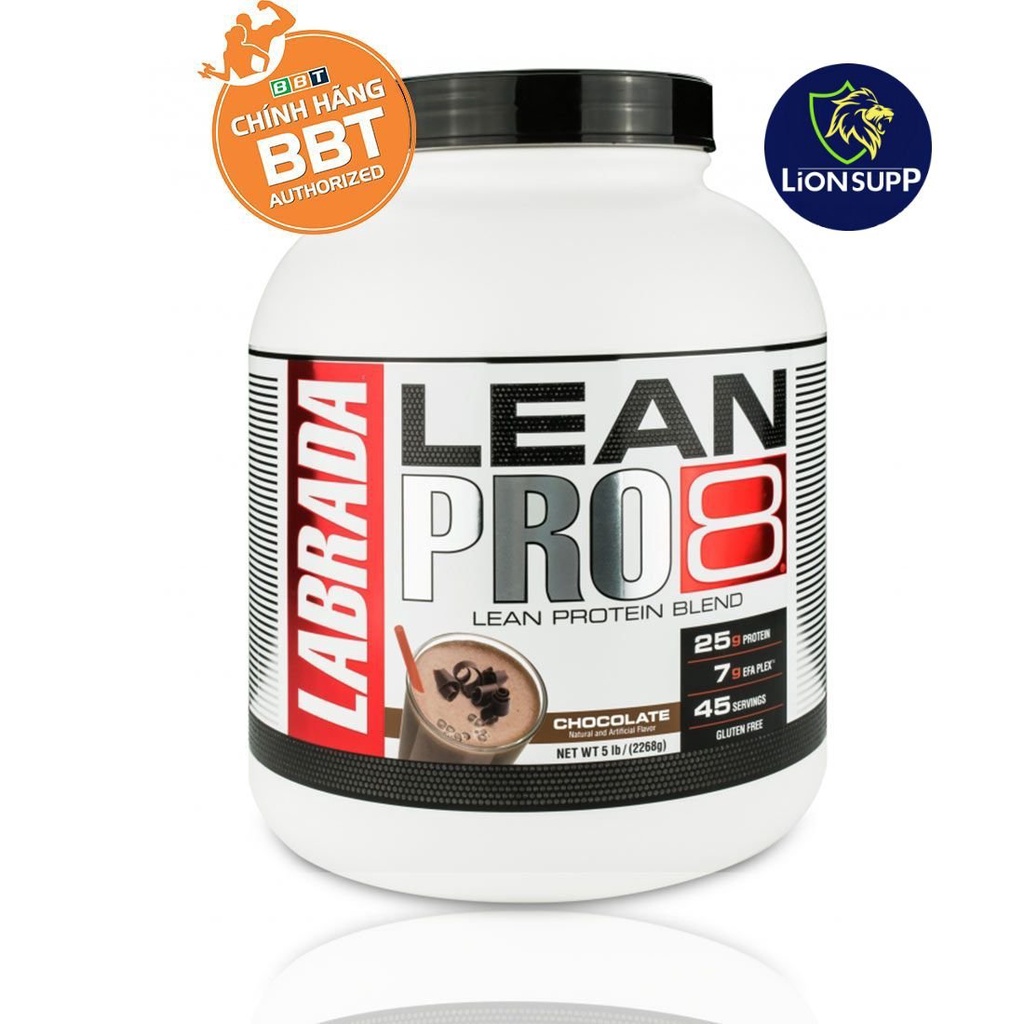 Labrada lean pro 8 hủ 2,3 ký 45 lần dùng - lean body - protein trãi dài - tăng cơ giảm mỡ - chính hãng bbt