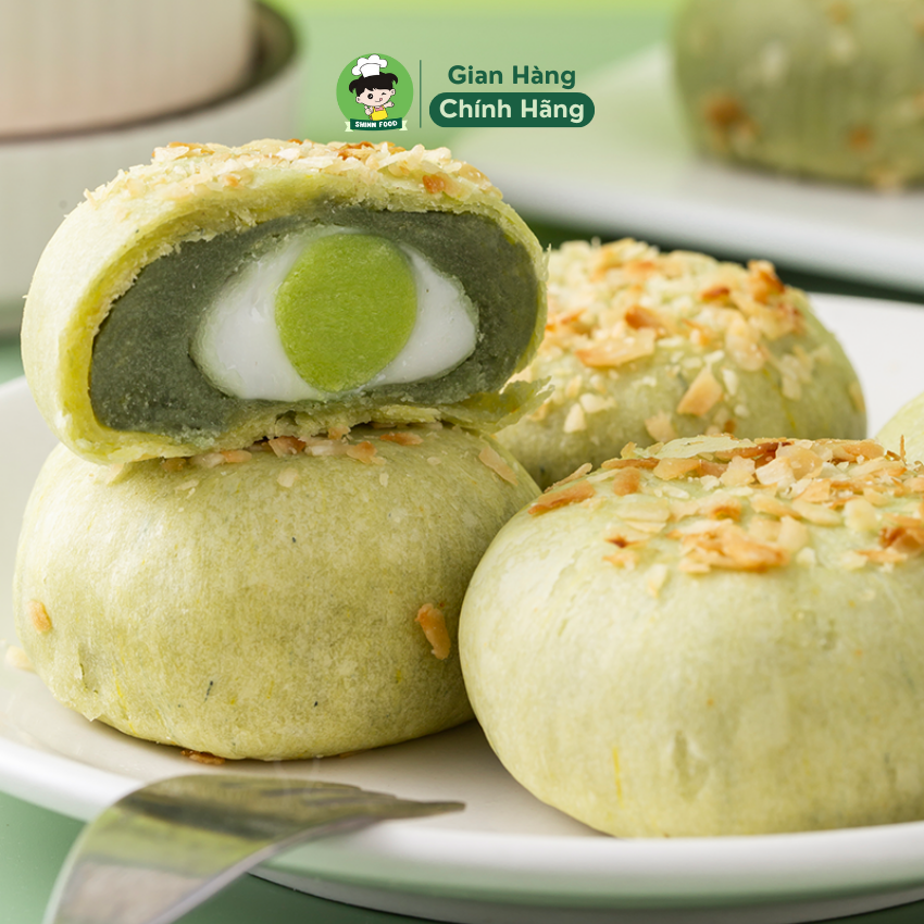 Bánh Mochi Bơ Dừa Không Đường Ít Calo Shin Food Mềm Dẻo Thơm Ngon, Bánh Mochi Trà Xanh Nhân Bơ Ăn Kiêng Giảm Cân Healthy