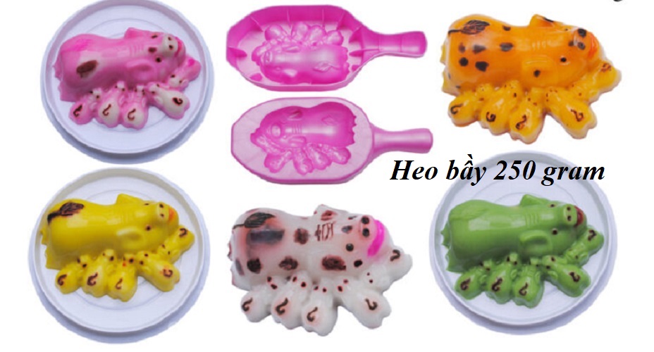 KHUÔN TRUNG THU GÕ HEO BẦY 250 GRAM - NHỰA NGỌC LAN