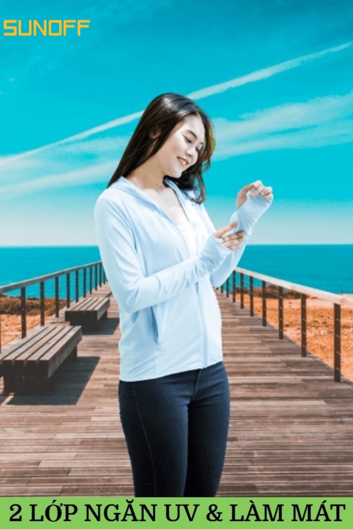 Áo chống nắng nữ điều hòa 2 lớp: suncooling