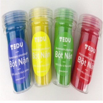 Set 4 hủ bột nặn đất nặn an toàn tedu
