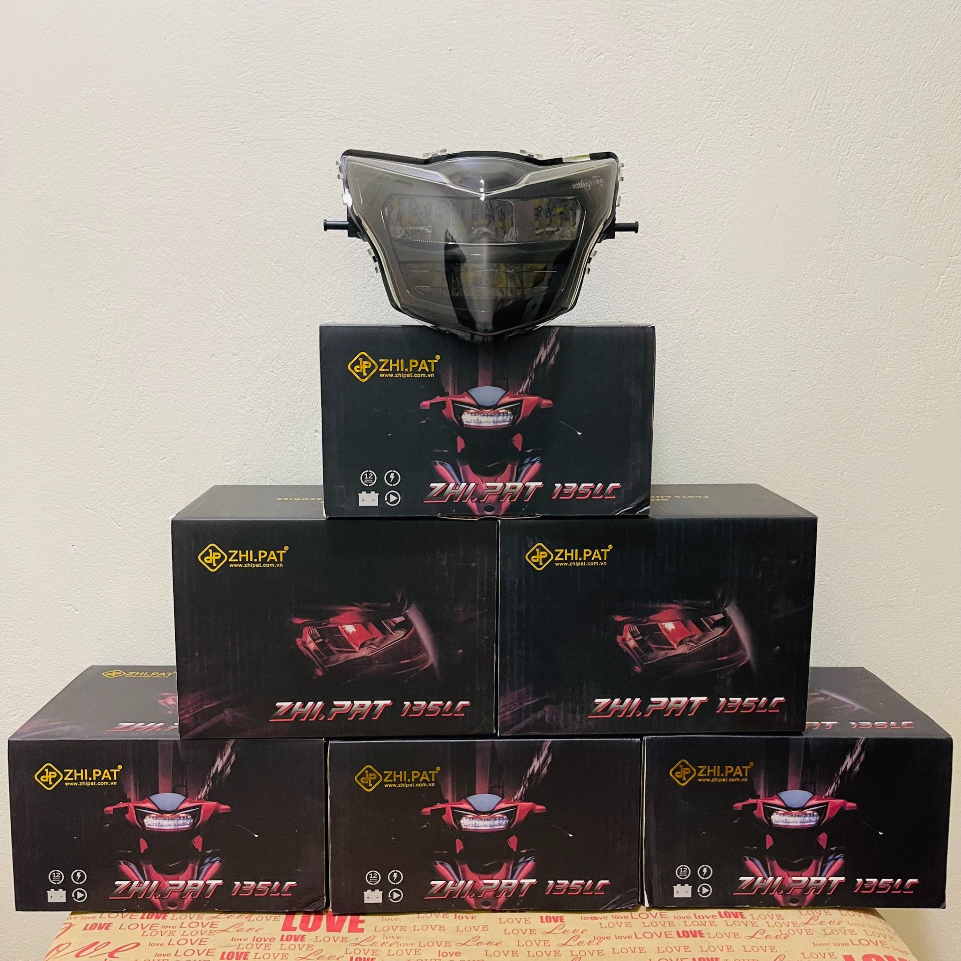 Đèn pha led, chóa đèn led 2 tầng zhipat lc135 malaysia cho yamaha exciter 135cc, lc135 - hàng malaysia