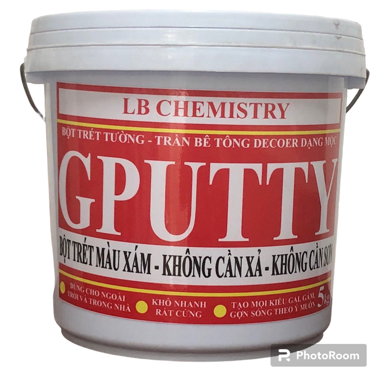 [HCM]BỘT TRÉT KHÔNG XẢ - MÀU XÁM - KHÔ NHANH - RẤT CỨNG - GPUTTY (5kg)