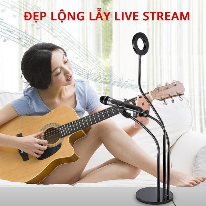 Bộ dụng cụ hỗ trợ live stream đa năng 3 trong 1, dụng cụ hỗ trợ livestream với đèn 3 chế độ