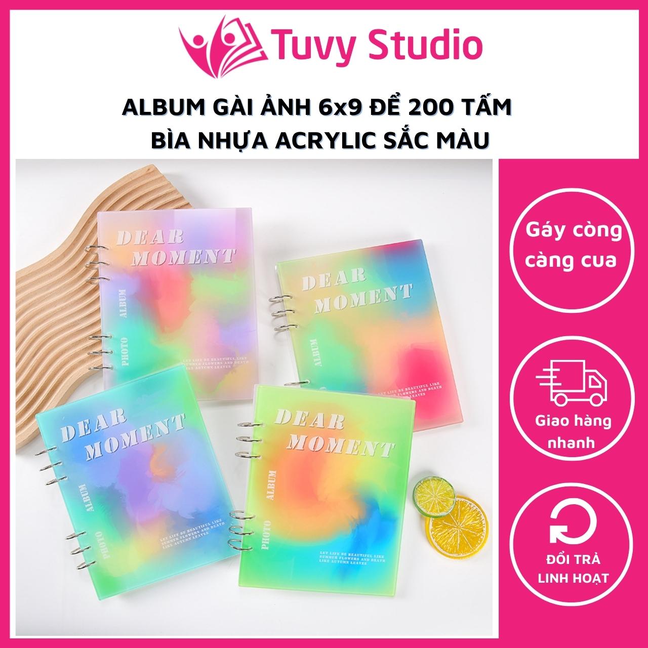 Album ảnh đựng 200 ảnh 6x9 mini, lomo card, cardvisit, bìa nhựa gáy bập lấp lánh để ảnh gia đình, ảnh cho con, quà tặng ý nghĩa tại Tú Vy Studio
