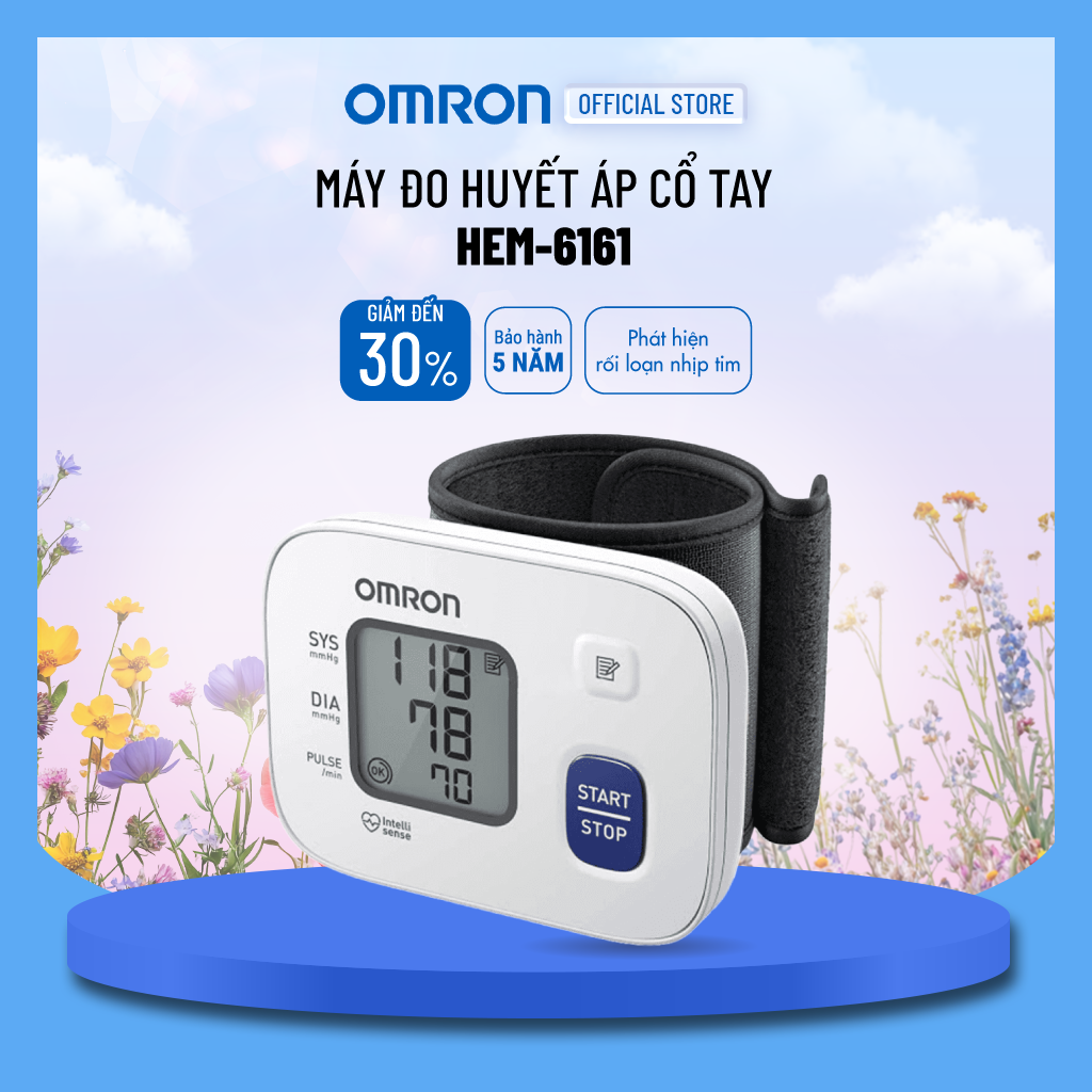 Máy Đo Huyết Áp Cổ Tay Omron HEM-6161