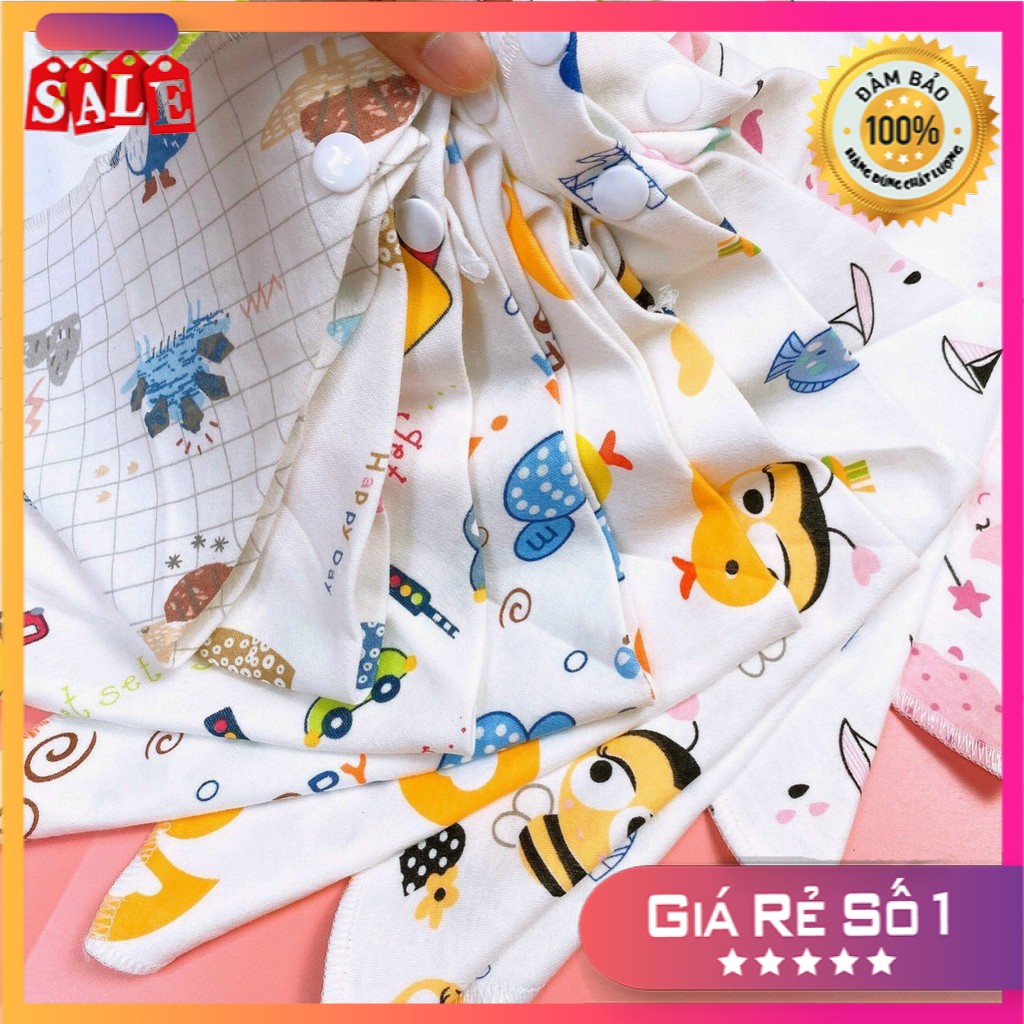 [ COMBO 5 CÁI ] Yếm cho bé trai bé gái từ 0 đến 1 tuổi, Khăn tam giác cotton giữ ấm cổ cho bé (có nút)