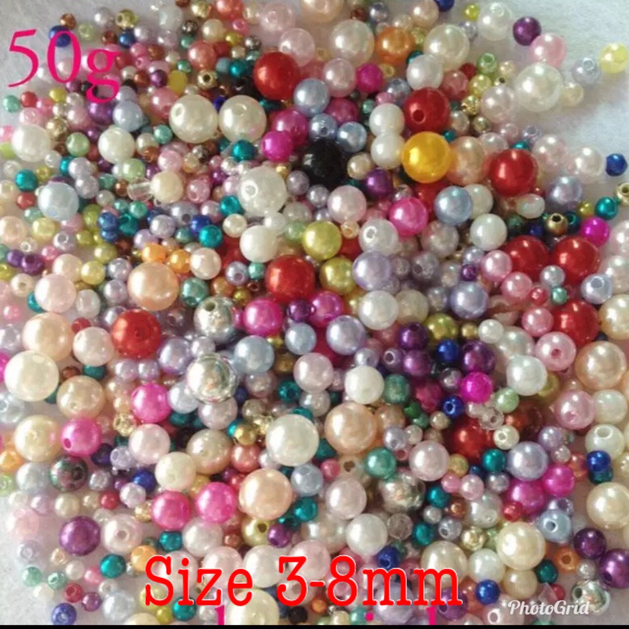 🌿🌿 Gói 50g cườm nhựa ngọc trai hỗn hợp