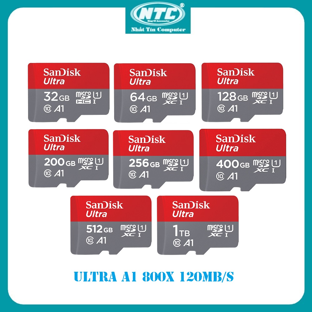 Thẻ nhớ MicroSDXC SanDisk Ultra A1 32GB / 64GB / 128GB / 256GB / 512GB / 1TB U1 150MB/s Không Adapter Nhất Tín Computer